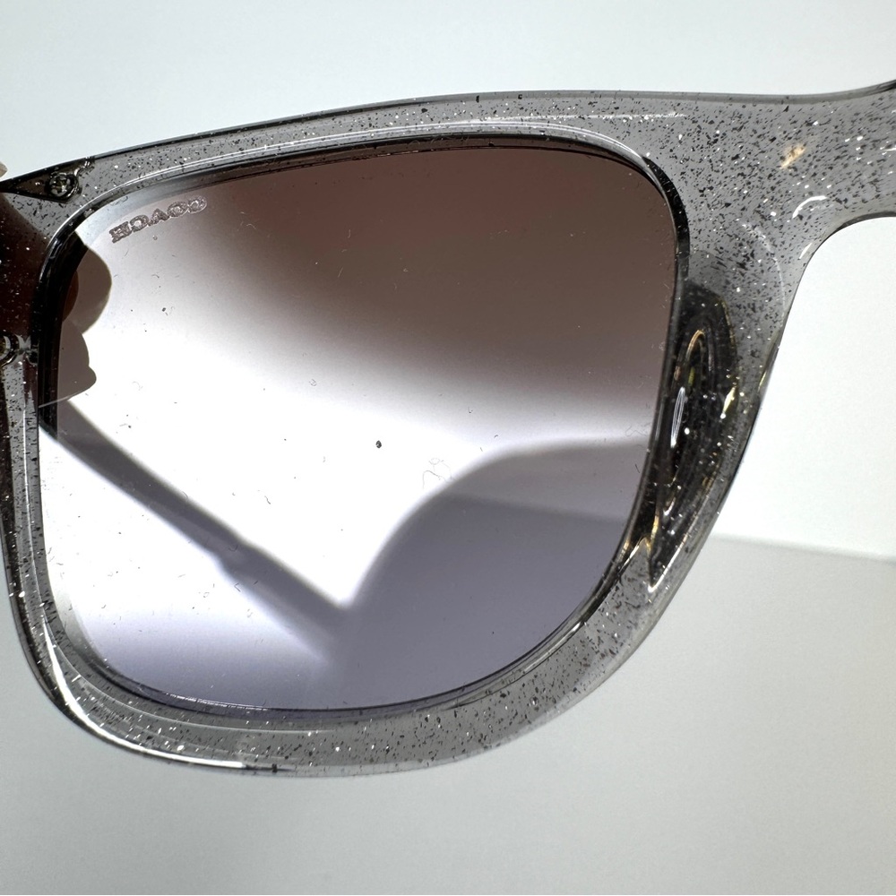 COACH Transparent Grey Glitter Sunglasses HC8279U 556968 NEW 51mm - Picture 11 of 15